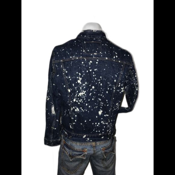 Levis Trucker Splatter Classic Denim Jean Jacket Mens Size Medium - Picture 5 of 8